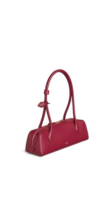 ALAÏA СУМКА LE TECKEL ИЗ ТЕЛЯЧЬЕЙ КОЖИ, ГРАНАТОВЫЙ
