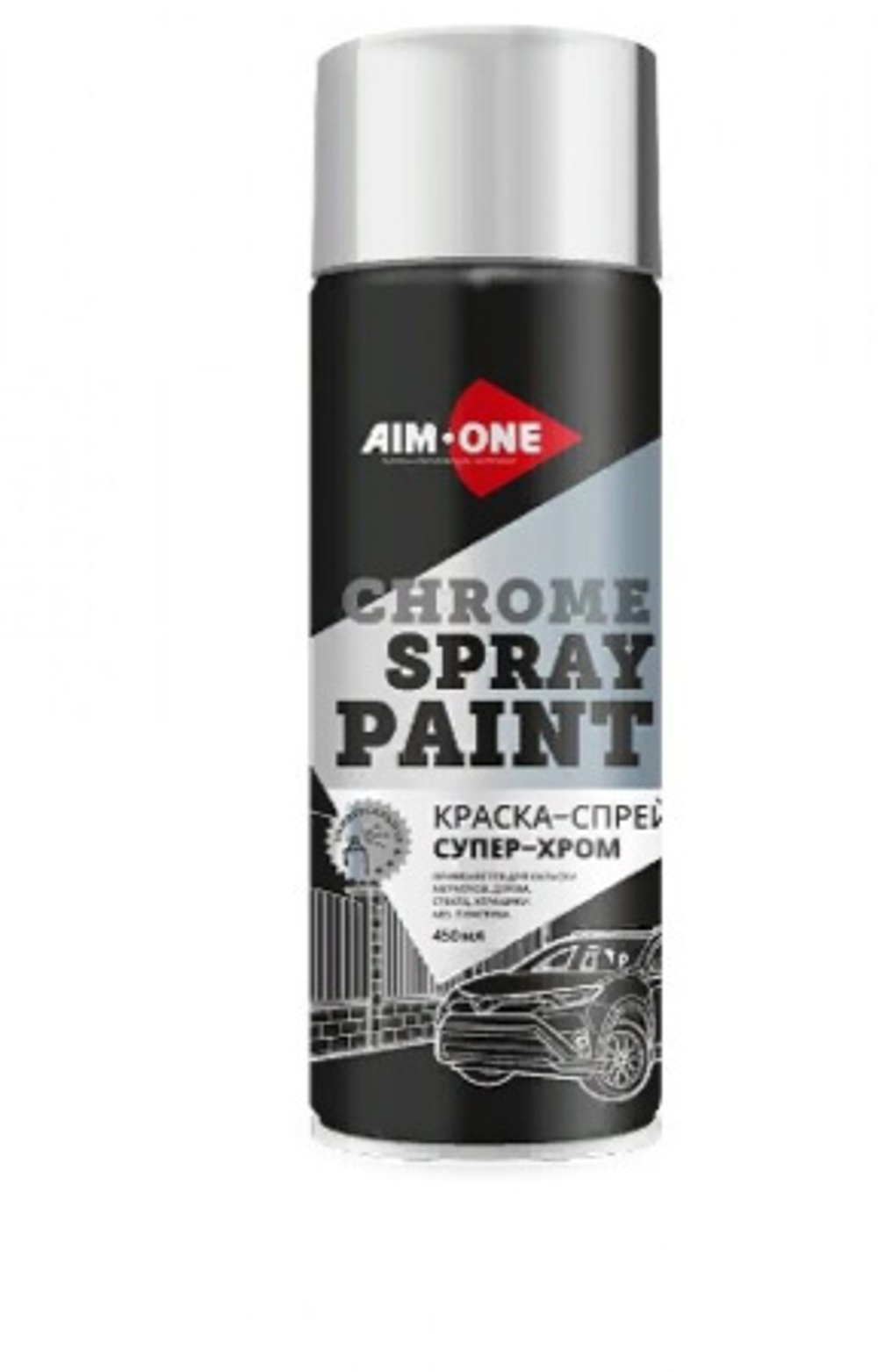 Aim-One Краска-спрей супер хром, 450мл
