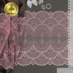 Кружево бельевое эластичное 195 мм / 10 метров, 8034 цв.F134 розовый, Kruzhevo
