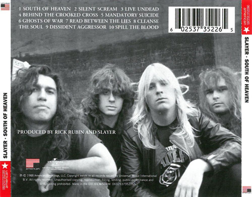 SLAYER. South Of Heaven (CD)