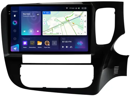 Магнитола для Mitsubishi Outlander 3 2012-2021 (правый руль) - Teyes CC3-2K монитор 9.5" 2K QLED на Android 10, Быстрая, CarPlay, 4G SIM-слот