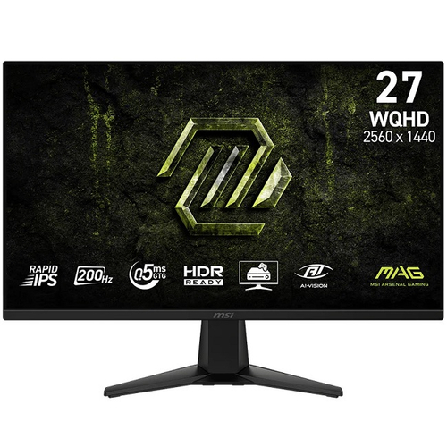 Монитор MSI TFT 27" MAG 275QF E20, 2560x1440, IPS, 200 Гц, 0.5 мс, 300 cd/m2, 120M:1, 178°, 2xHDMI, DP (9S6-3CAA1M-003)