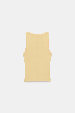 ZARA ТОП В РУБЧИК БЕЗ РУКАВОВ, ЖЕЛТЫЙ