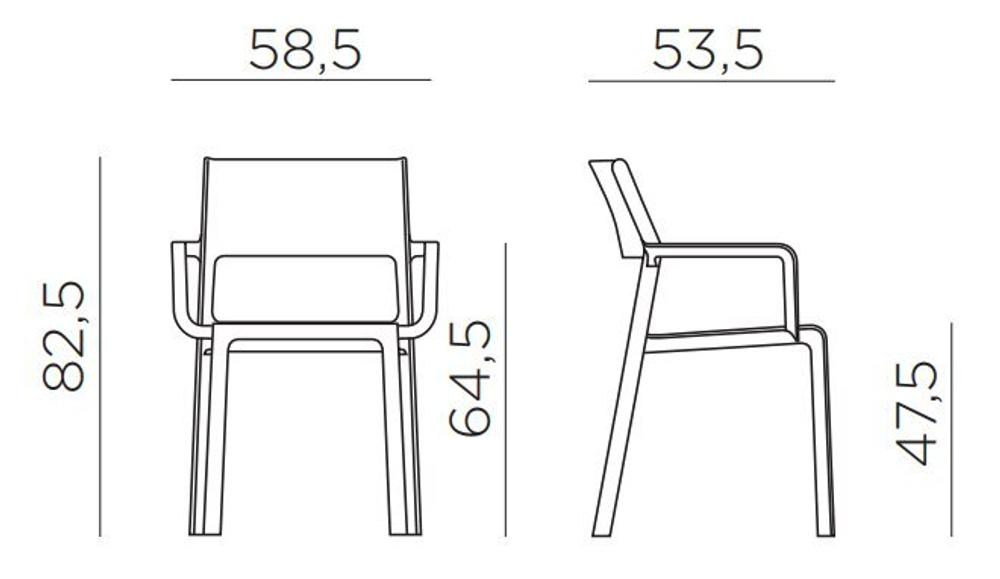 Кресло пластиковое Nardi Trill Armchair, агава