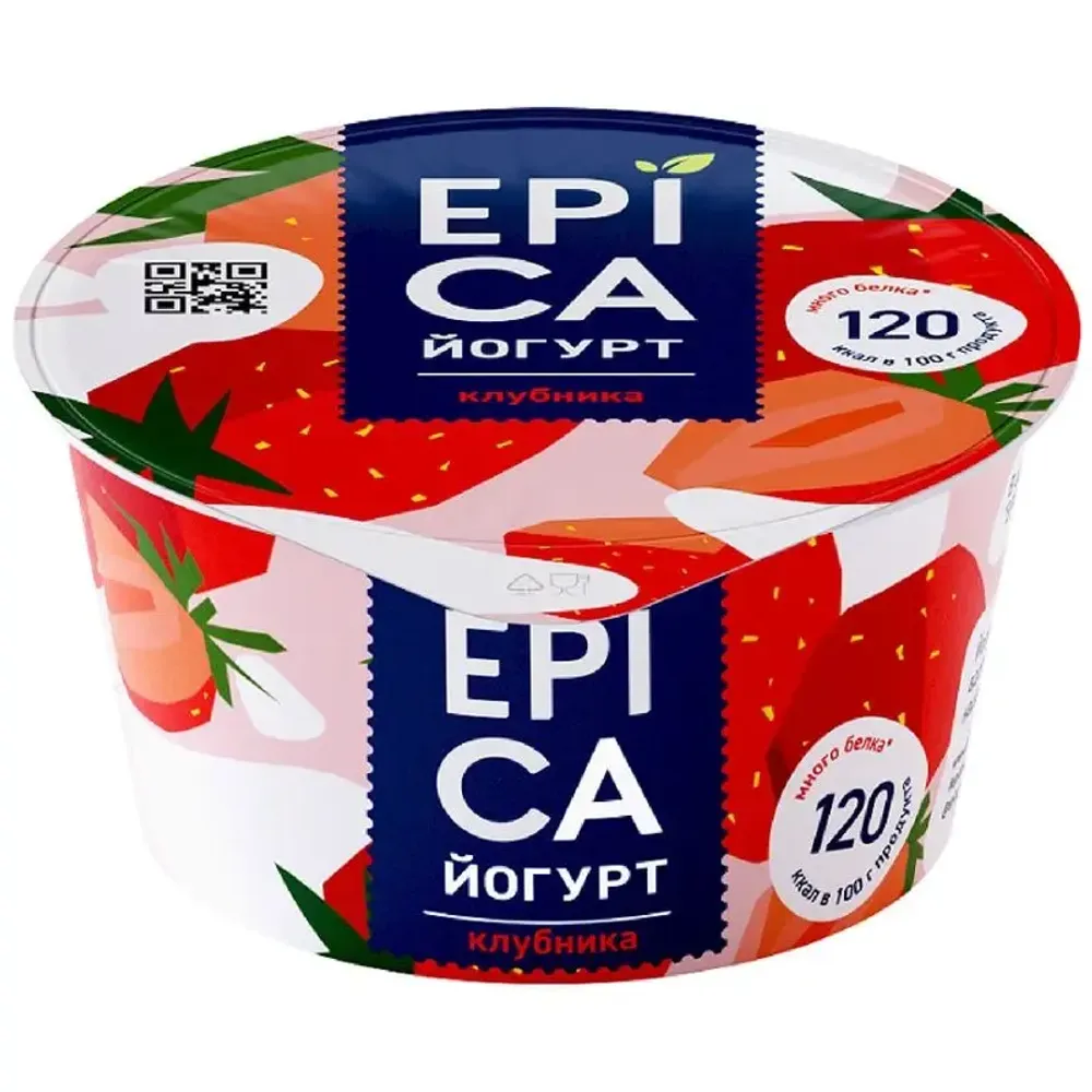 Йогурт Эпика 4,8% 130г с клубникой