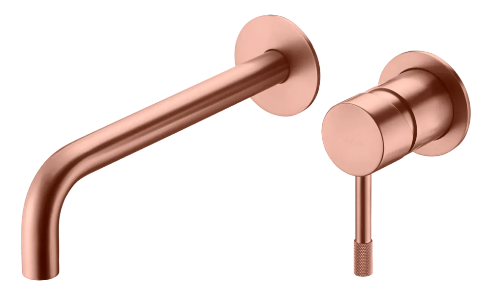 Смеситель для умывальника из стены, Uno. Copper Brushed