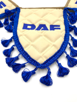 Вымпел тройной Daf (экокожа,бежевый с синей вышивкой)