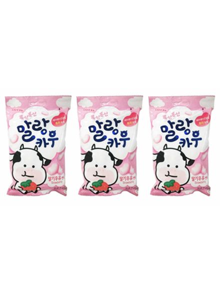 Жевательная конфета Lotte Malang со вкусом клубники 79 г 3 шт