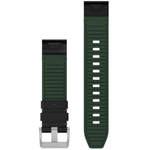 Кожаный ремешок Garmin QuickFit 22 мм Leather / FKM Hybrid Black / Green