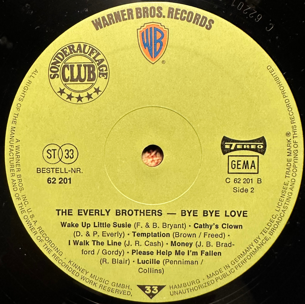 The Everly Brothers - Bye Bye Love (Германия 1973г.)