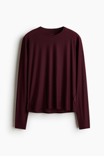 Спортивный топ DryMove™ — длинные рукава, прямой крой - H&M
