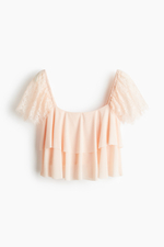 Топ с кружевными рукавами - H&M