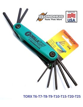 Складной набор ключей BONDHUS GorillaGrip Torx, T6 - T25 12632