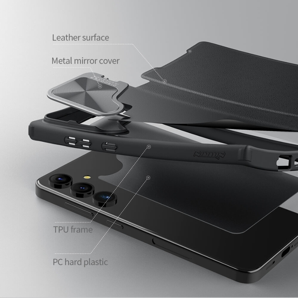 Кожаный чехол-книжка Nillkin Leather Qin PROP Plain для Samsung Galaxy S24
