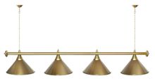 Лампа STARTBILLIARDS 4 пл. (плафоны синие,штанга хром,фурнитура золото)