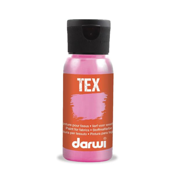 Краска для ткани Darwi TEX, 50 мл, 495 розовый перламутровый