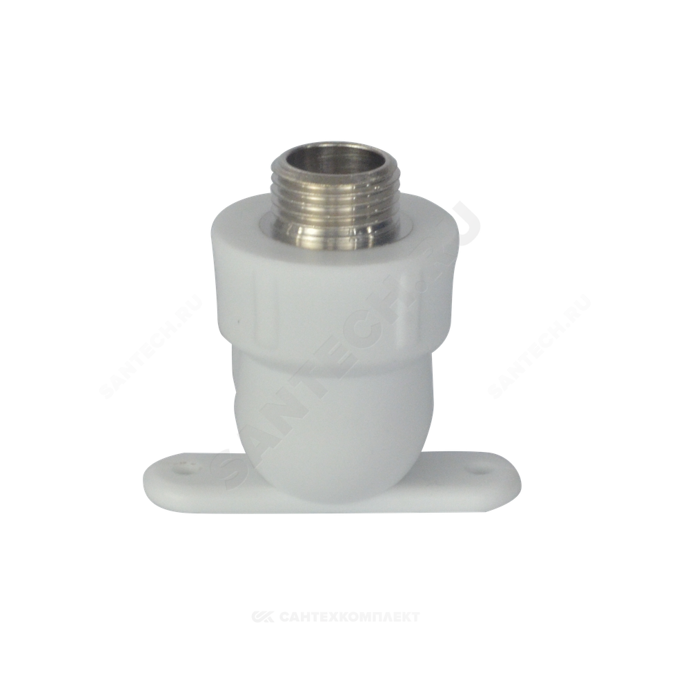 Угольник PP-R комбинированный белый Дн 20х1/2" НР с креплением PRO VALFEX 10121020-PRO