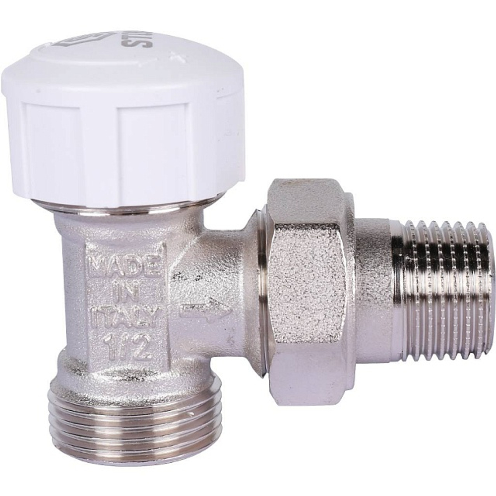 Клапан термостатический угловой STOUT - 1/2" x 3/4"EK (НР/НГ евроконус, PN10, Tmax 100°C)