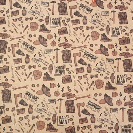 Бумага упаковочная крафтовая «Настоящему мужчине», 50×70 см.