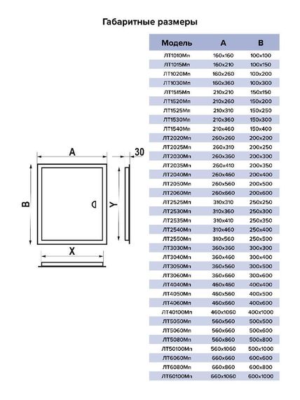 Люк ревизионный ЛТМп фланец 150х300 ручка магнит 210х360 окраш.сталь EVECS