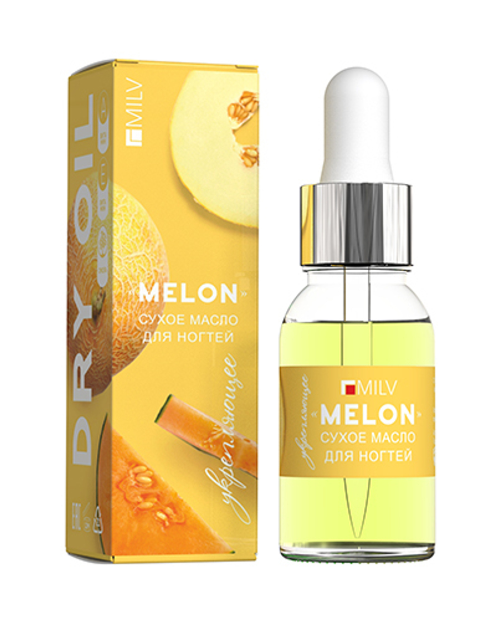 Сухое укрепляющее масло для ногтей MELON 15 мл MILV