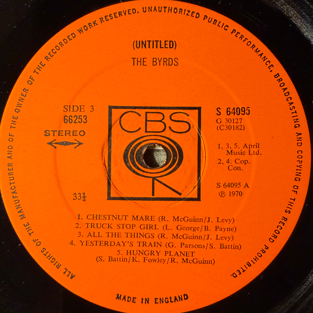 The Byrds - Untitled 2LP (Англия 1970г.)