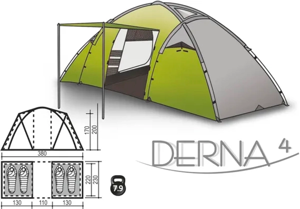 Палатка четырехместная DERNA 4 INDIANA(хаки)