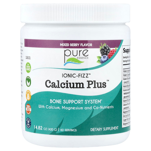 Pure Essence, lonic-Fizz™, Calcium Plus™, со вкусом ягодного ассорти, 420 г (14,82 унции)