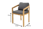 Кресло обеденное из тика Joygarden ВЕНТО, Natural Teak, серый