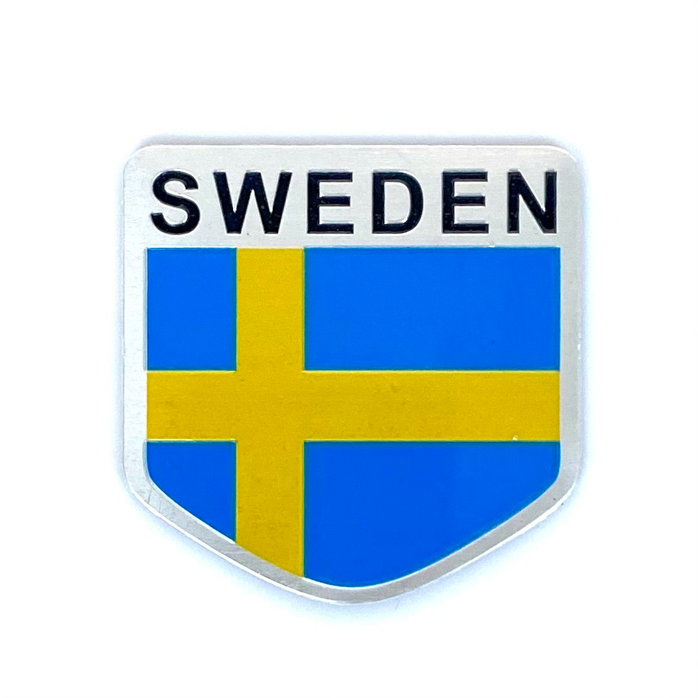 Наклейка Sweden (Шведский флаг) объемная полиуретановая (шильдик флаг Швеции, 5х5см)