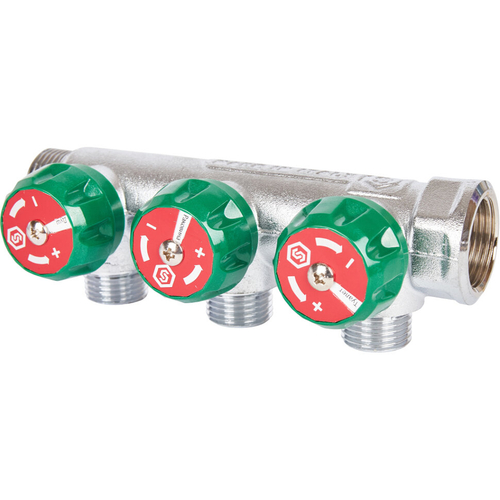 SMB-6850-341203 STOUT Коллектор регулирующий 3/4", 3 отвода 1/2"