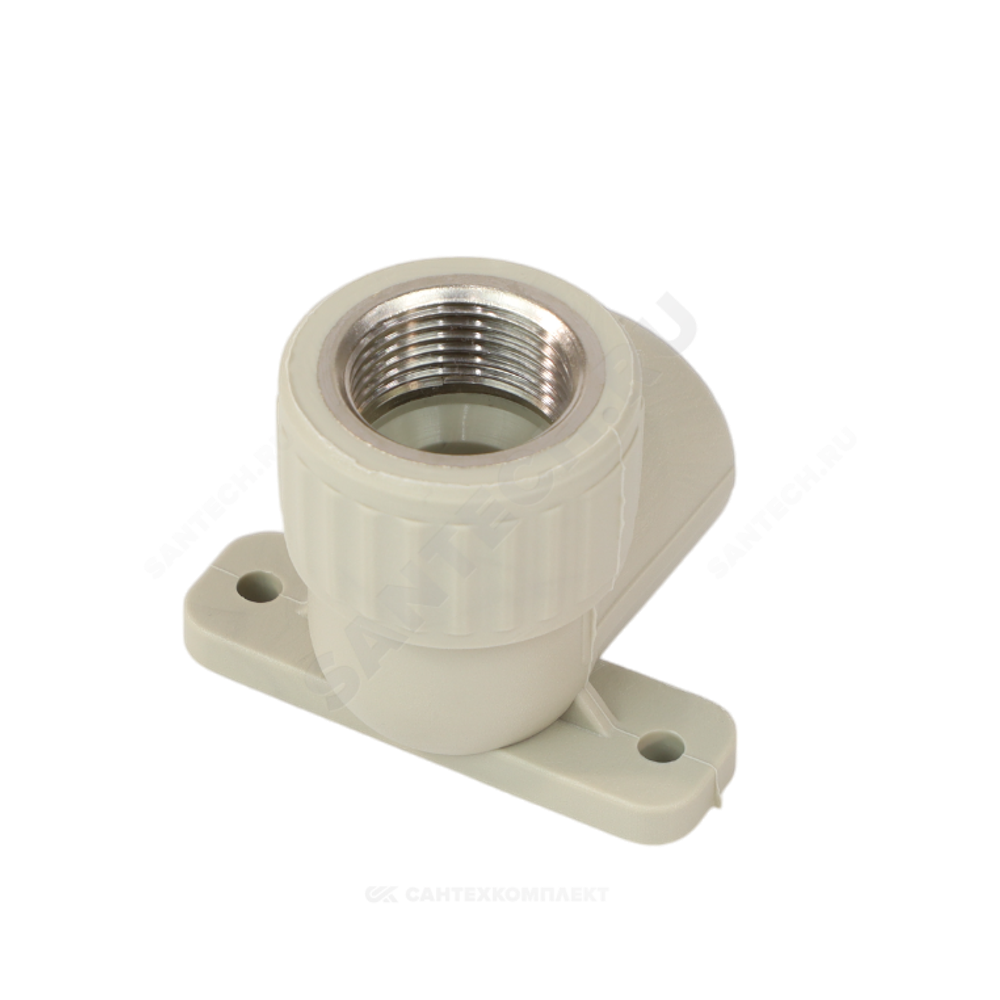 Угольник PP-R комбинированный серый Дн 25х3/4" ВР с креплением VALFEX 10120125Г