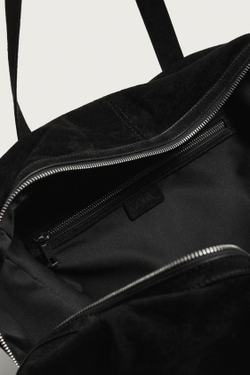 ZARA КОЖАНАЯ ДОРОЖНАЯ СУМКА, ЧЕРНЫЙ