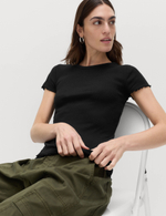 Хлопковая ребристая футболка - Marks & Spencer
