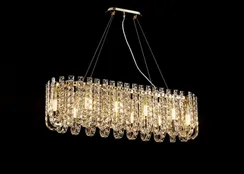 Люстра подвесная NewRgy NW082-L1000*W280*H280(1500) OVAL H GOLD, 10×40 Вт, золотая