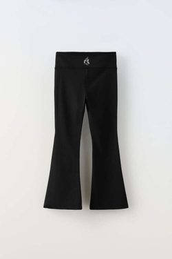 ZARA РАСКЛЕШЕННЫЕ ЛЕГИНСЫ ДЛЯ БАЛЕТА, ЧЕРНЫЙ