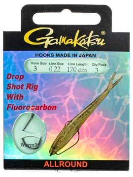 Крючки с поводком Gamakatsu BOOKLET BREAM COM 1100B разм. 03-0.22мм 170см 3шт.