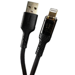 Кабель USB "WALKER" C950, 3.3А, Lightning, поддержка QC, нейлон, черный