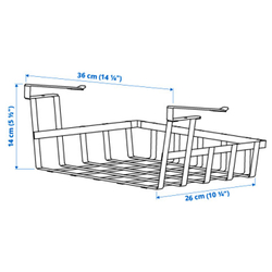 IKEA PÅLYCKE  (ИКЕА ПОЛИКЕ)  -  Корзина с зажимом - антрацит 36x26x14 см