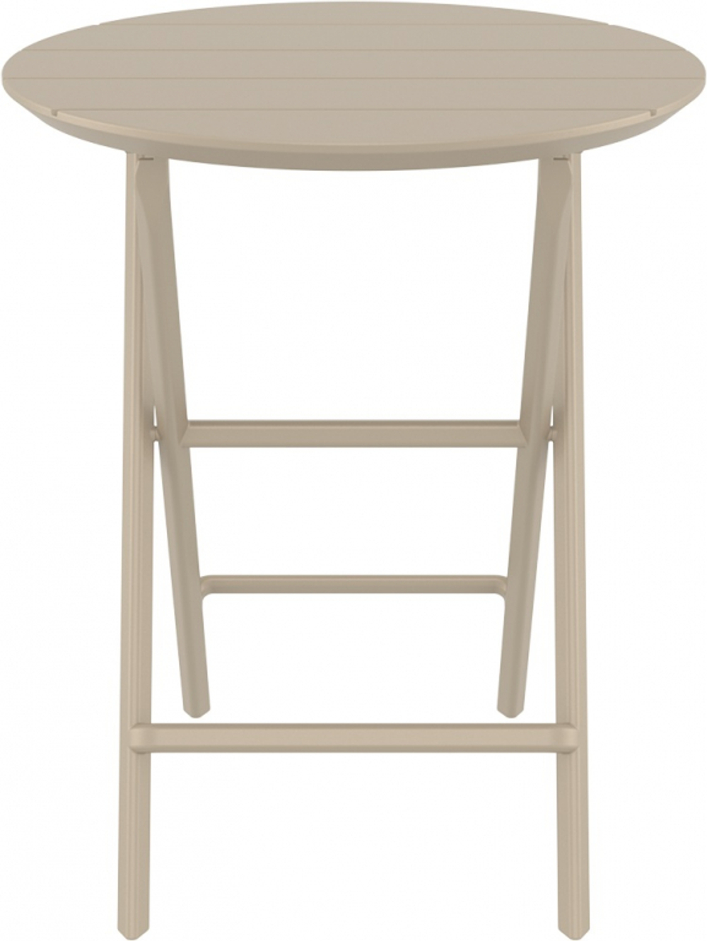 Стол пластиковый складной Siesta Contract Helen Folding Table Ø60, бежевый