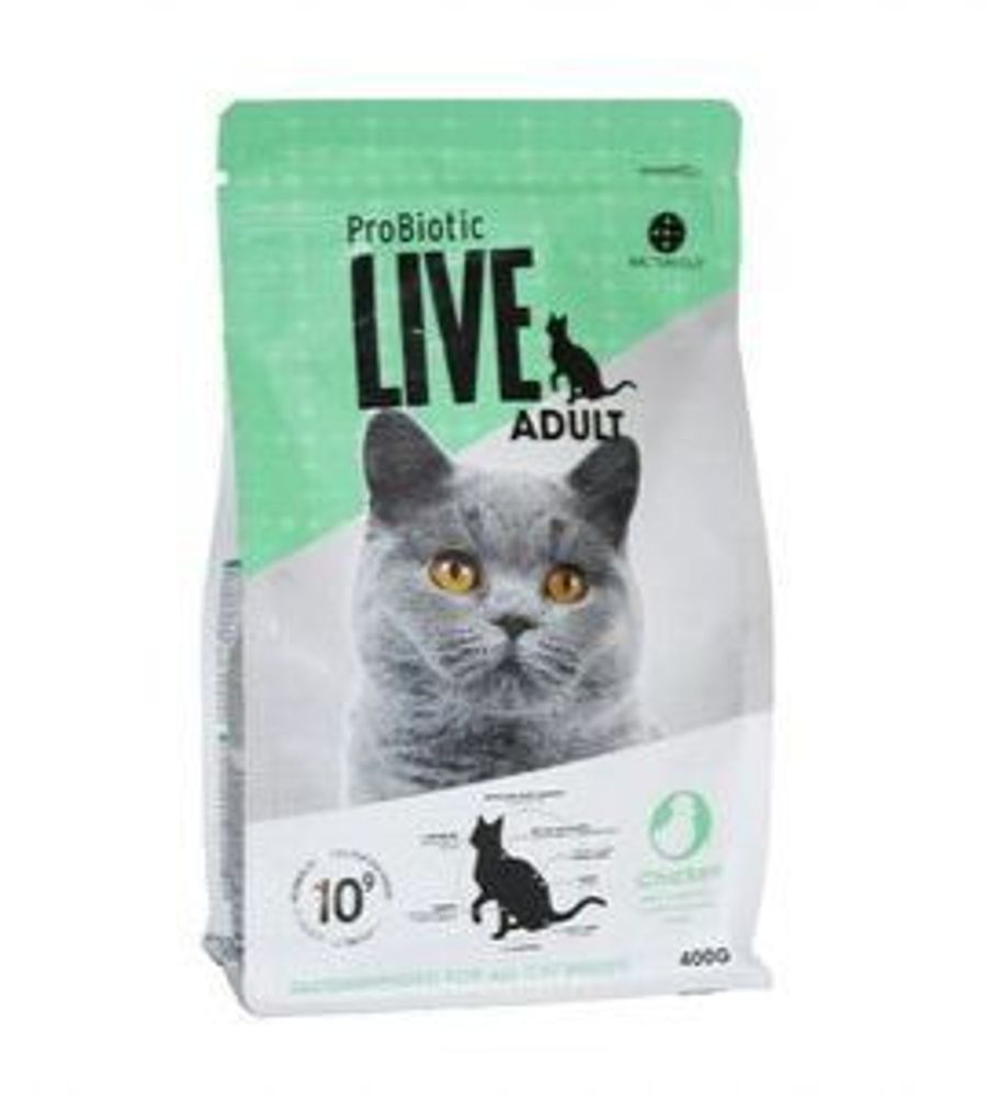 Сухой корм Probiotic Live для кошек курица 400 г Сухой корм Probiotic Live для кошек курица 400 г