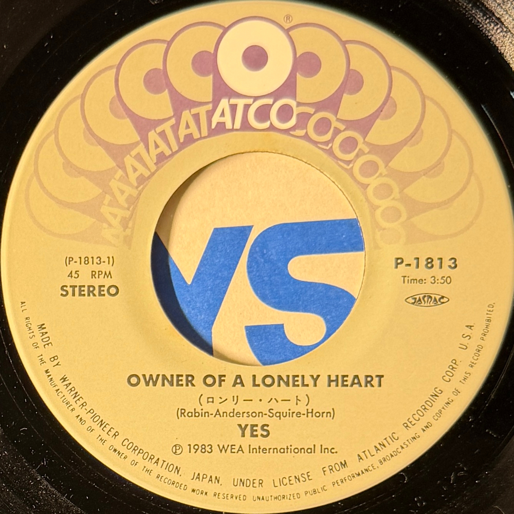 Yes - Owner Of A Lonely Heart (Япония 1983г.) 7" Single Т