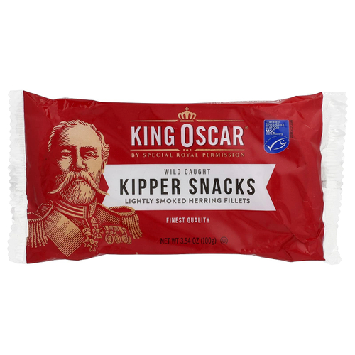 King Oscar, Kipper Snacks, подкопченное филе сельди, 100 г (3,54 унции)