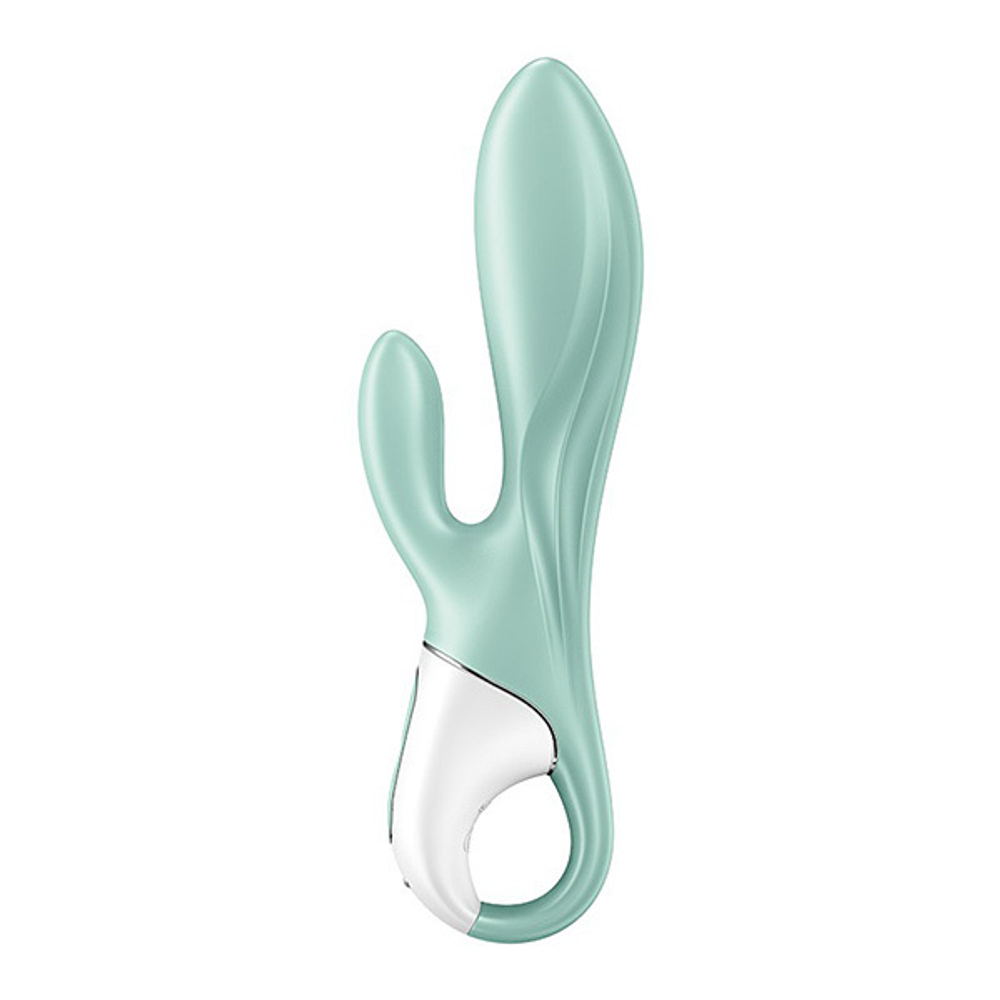 Зеленый вибратор-кролик 20,4см с функцией расширения Satisfyer Air Pump Bunny 5+ J2018-257