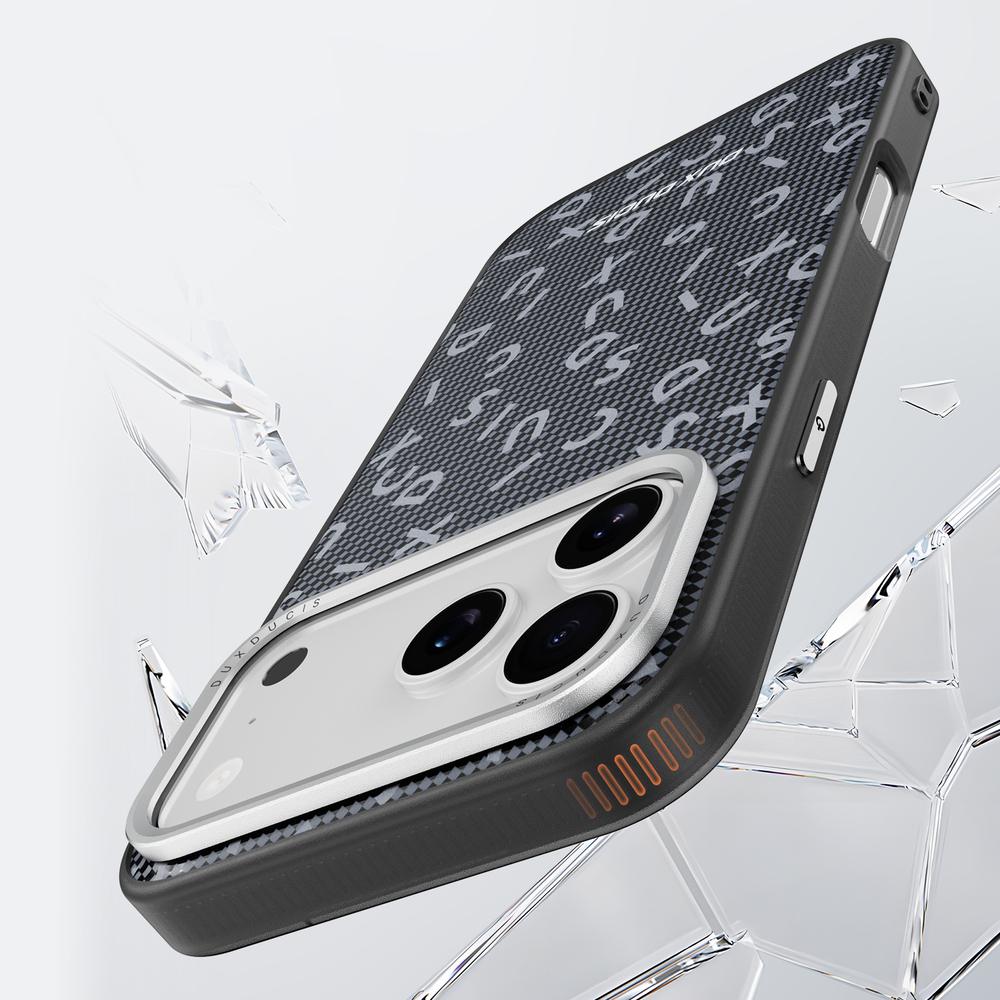 Чехол с MagSafe для смартфона iPhone 17 Pro Max, от Dux Ducis, серия Moro Series Magnetic (дизайнерский рисунок черного цвета)