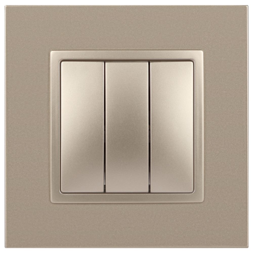 Выключатель ЭРА Elegance 14-1107-04 тройной 10АХ-250В IP20 шампань | Эра Elegance