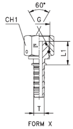 Фитинг DN 38 BSP (Г) 2  (штифтованная гайка) (o-ring)