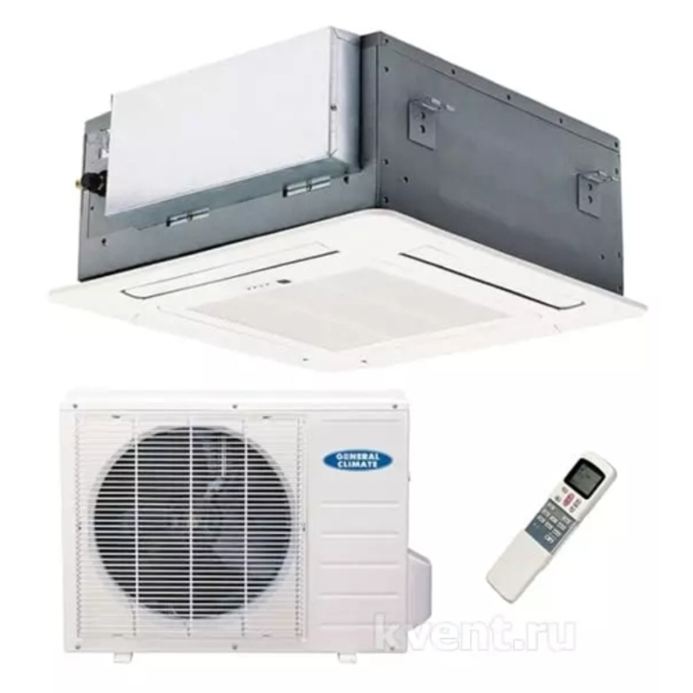Полупромышленная сплит-система кассетного типа (компактная) General Climate GC-4C12HRN2(c) / GU-U12H2