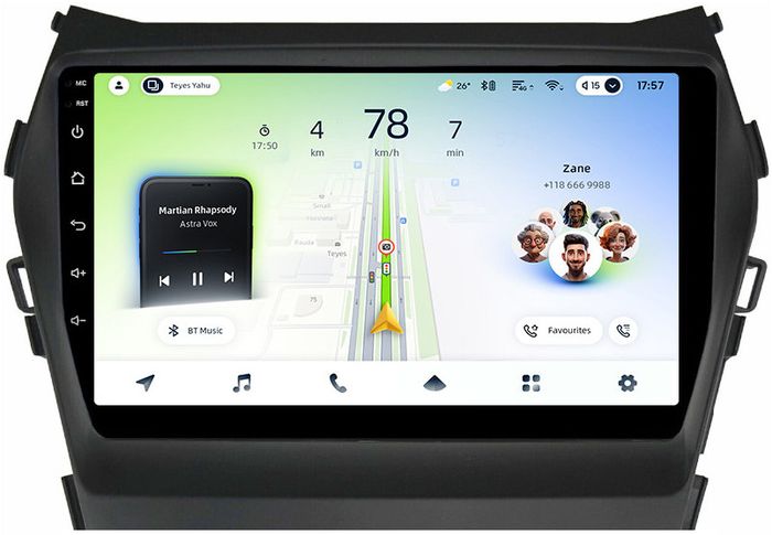 Магнитола для Hyundai Santa Fe 3 2012-2018 (отдельный экран климата, без штатной КЗВ) - Teyes CC4L-DTS монитор 9" IPS, Android 14, Быстрая, Snapdragon 662, CarPlay, 4G SIM-слот