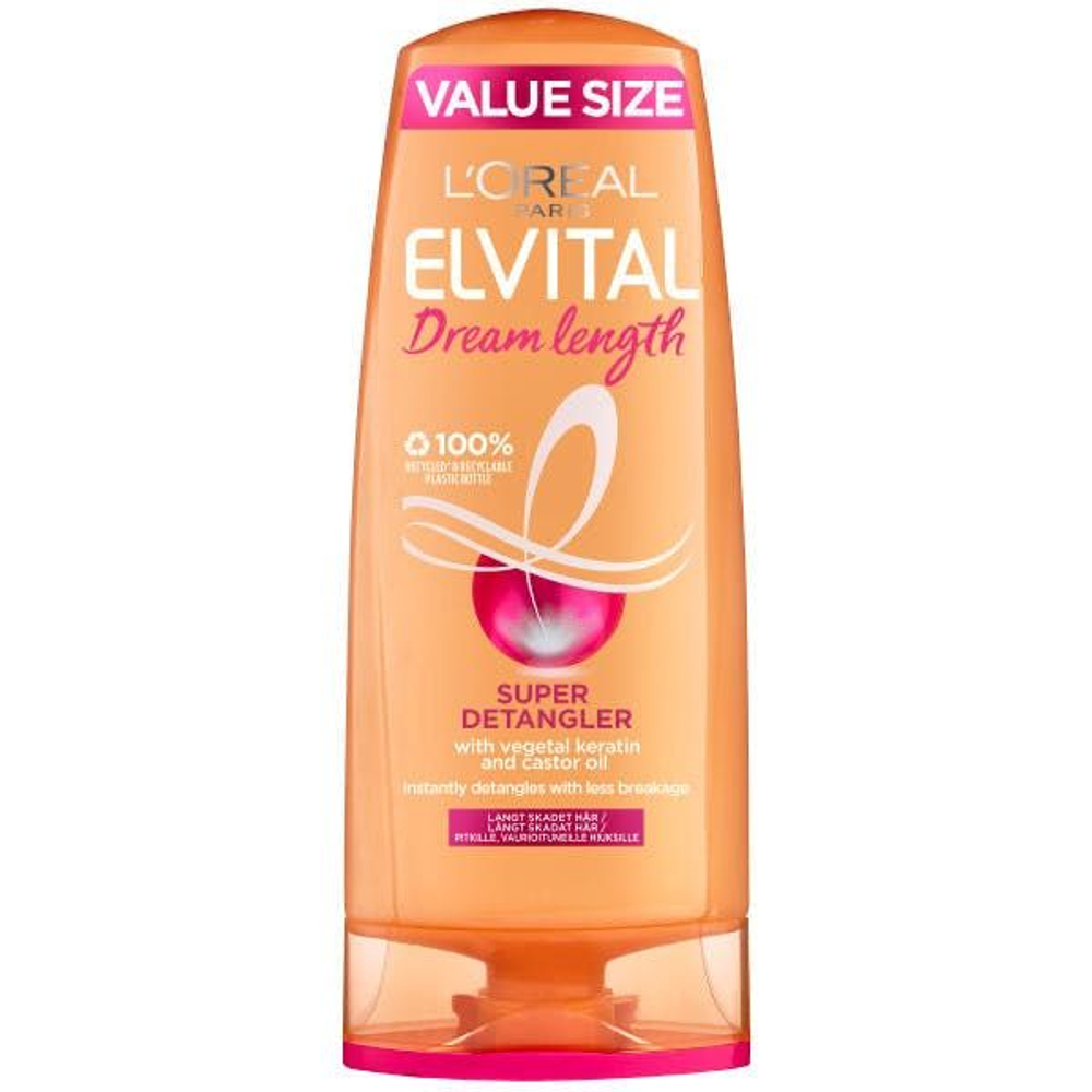 Кондиционер для волос L'Oral Elvital Dream Length Восстанавливающий с кератином и касторовым маслом 400 мл (Франция)